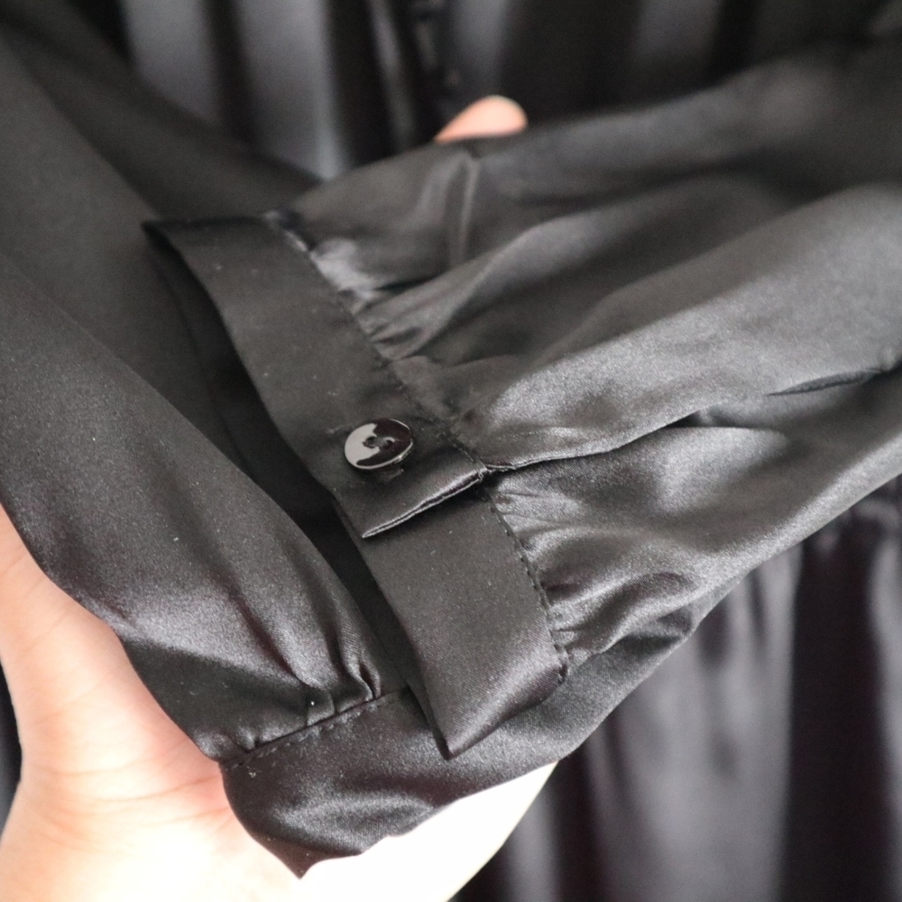 L'agenece Silk Long Sleeve V-Neck Romper - Picture 8 of 10